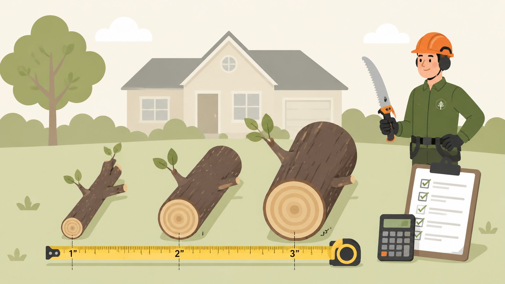 Cut logs after a tree removal in Austell